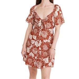 Madewell Silk Tie-Front Mini Dress